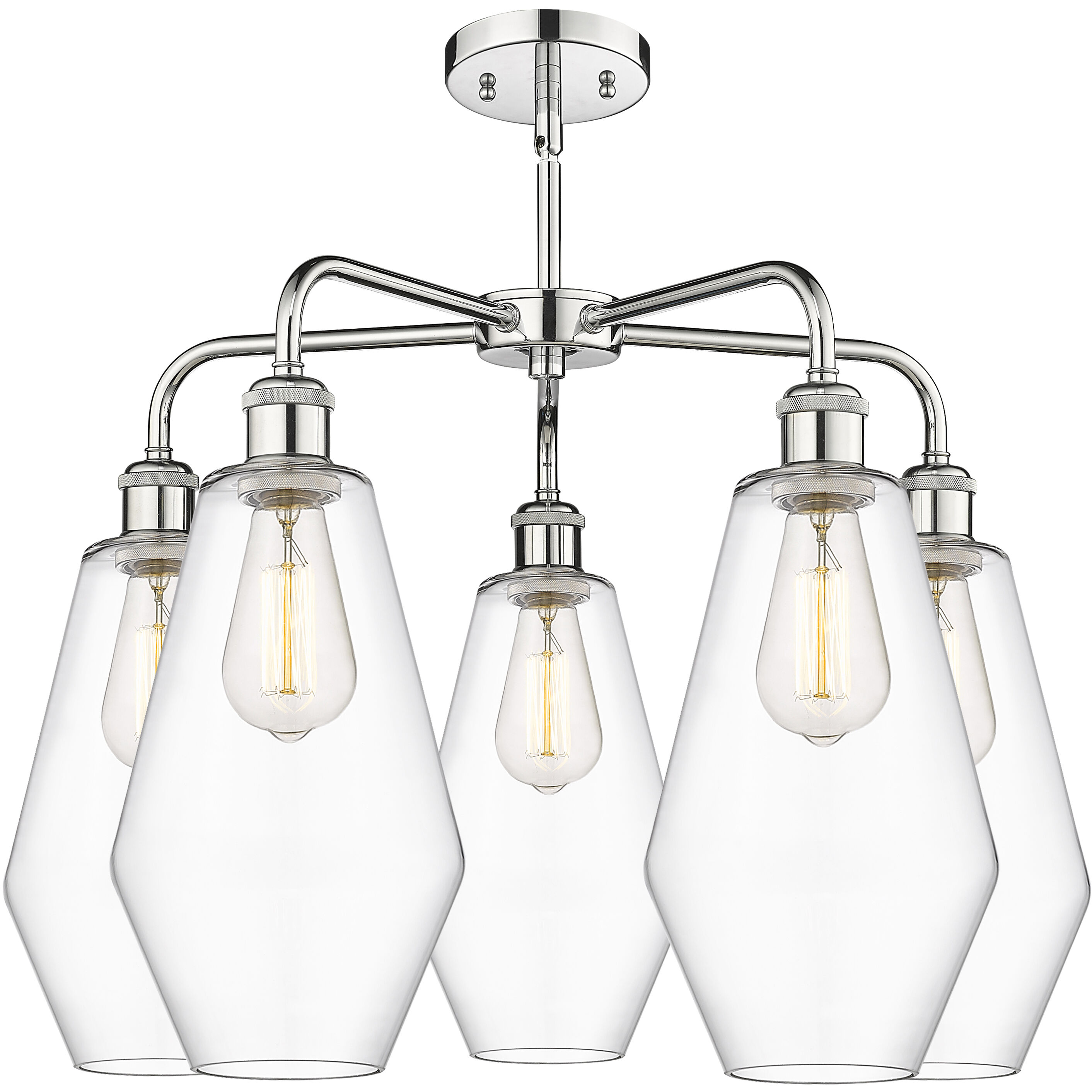Cindyrella 5 Light 25 inch Polished Chrome Chandelier Ceiling Light in Clear