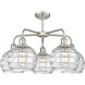 Athens Deco Swirl 5 Light 26 inch Satin Nickel and Clear Deco Swirl Chandelier Ceiling Light