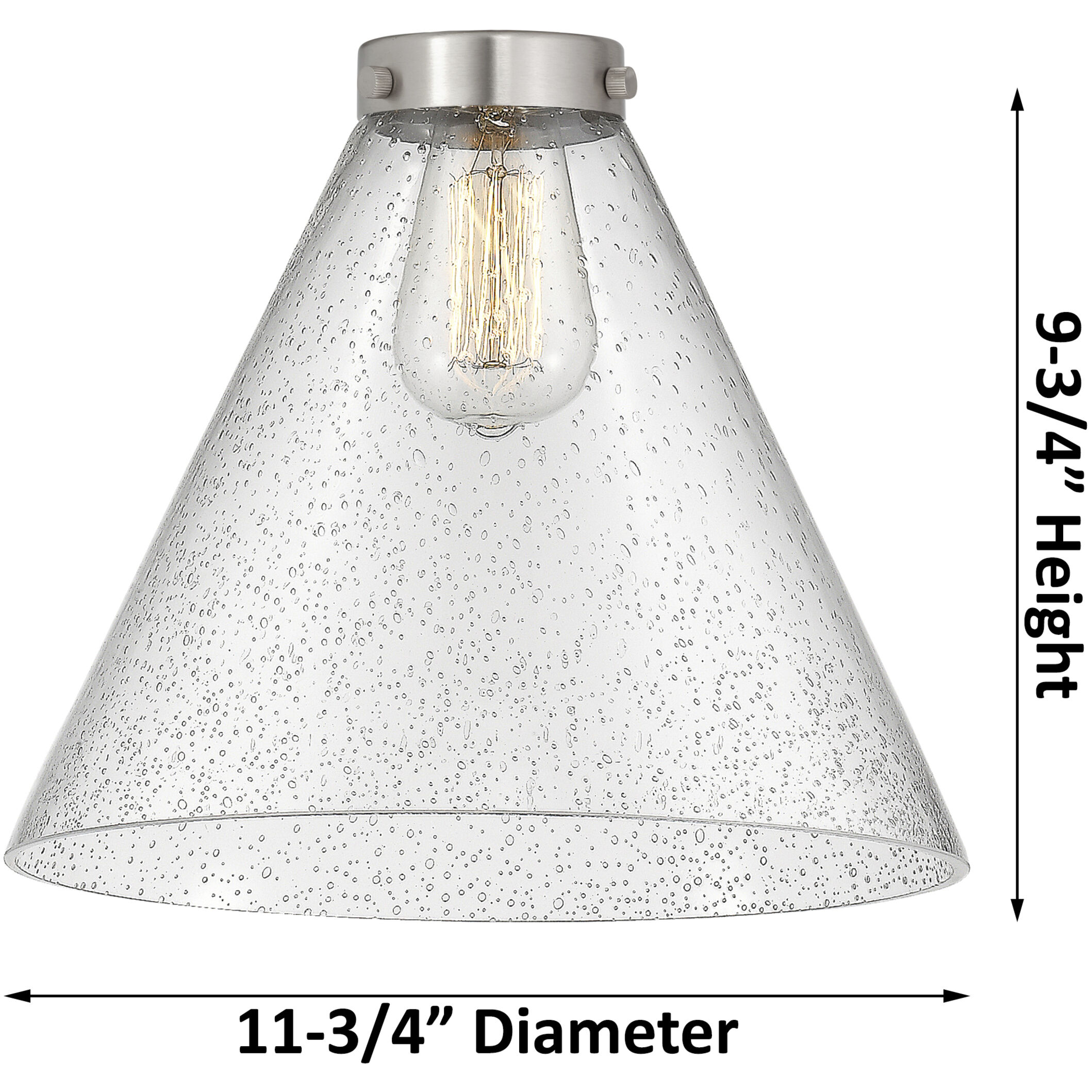 Aditi X-Large Cone LED 12 inch Antique Copper Flush Mount Ceiling Light in Clear Glass, Aditi