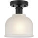 Dayton 1 Light 5.5 inch Matte Black Semi-Flush Mount Ceiling Light