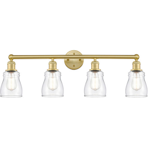 Ellery 4 Light 31.75 inch Satin Gold Bath Vanity Light Wall Light in Clear