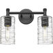 Downtown Urban Crown Point 2 Light 13.88 inch Matte Black Bath Vanity Light Wall Light in Deco Swirl