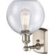 Ballston Athens LED 8 inch Brushed Satin Nickel Sconce Wall Light in Seedy Glass, Ballston
