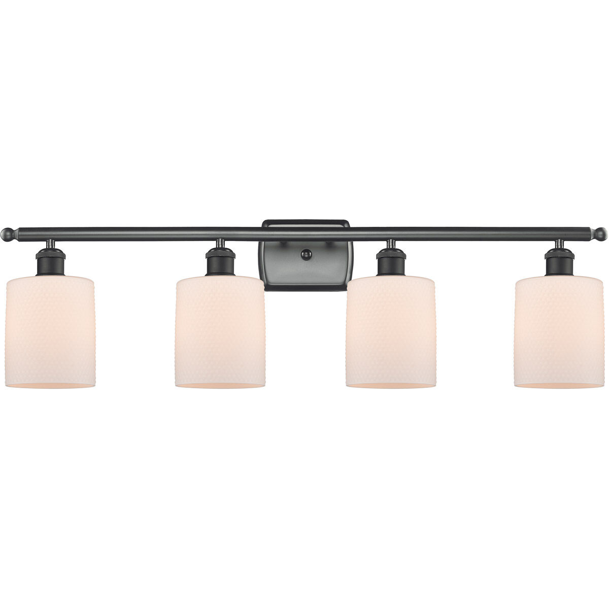 Ballston Cobbleskill 4 Light 36 inch Matte Black Bath Vanity Light Wall Light in Matte White Glass, Ballston