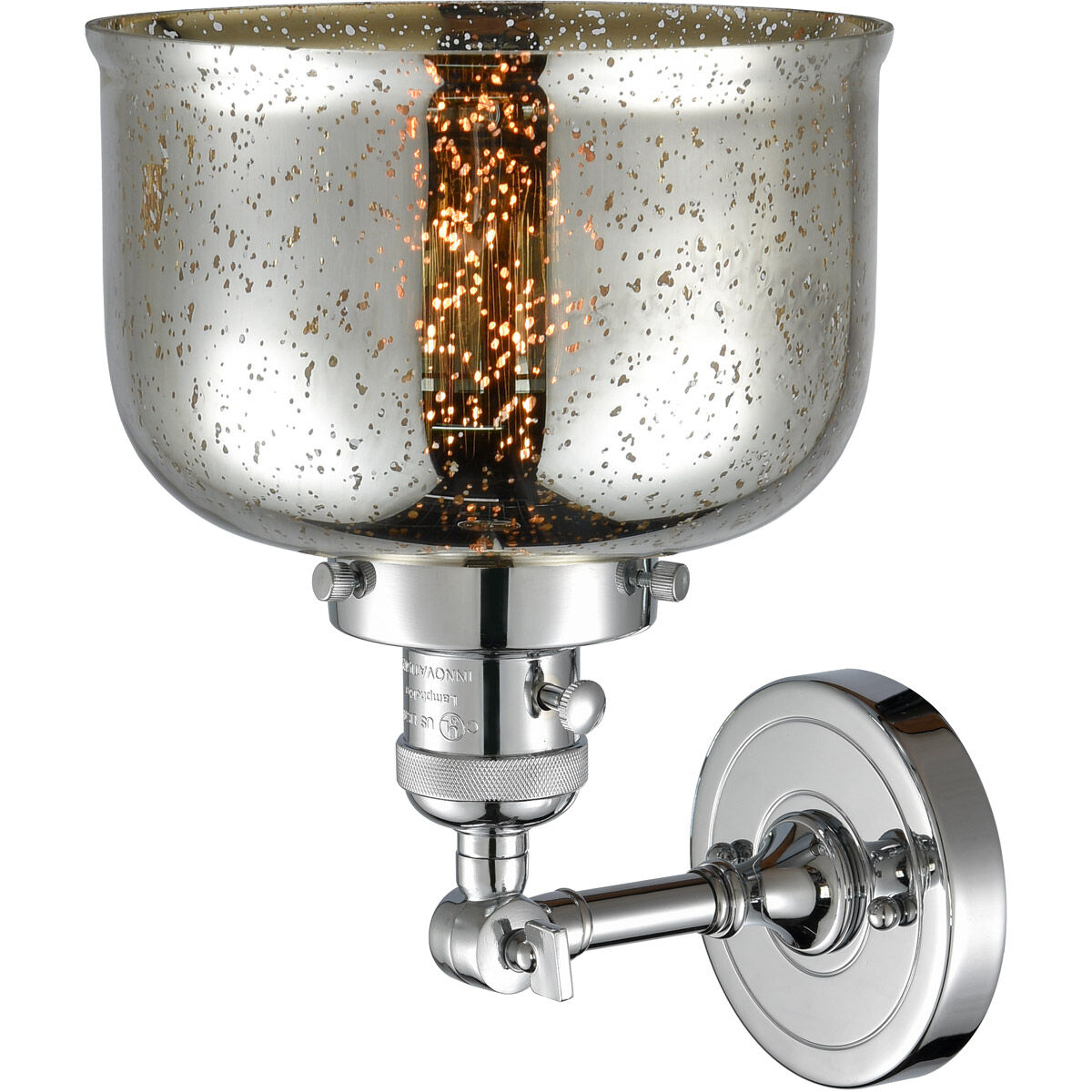 Franklin Restoration Large Bell LED 8 inch Polished Chrome Sconce Wall Light, Franklin Restoration