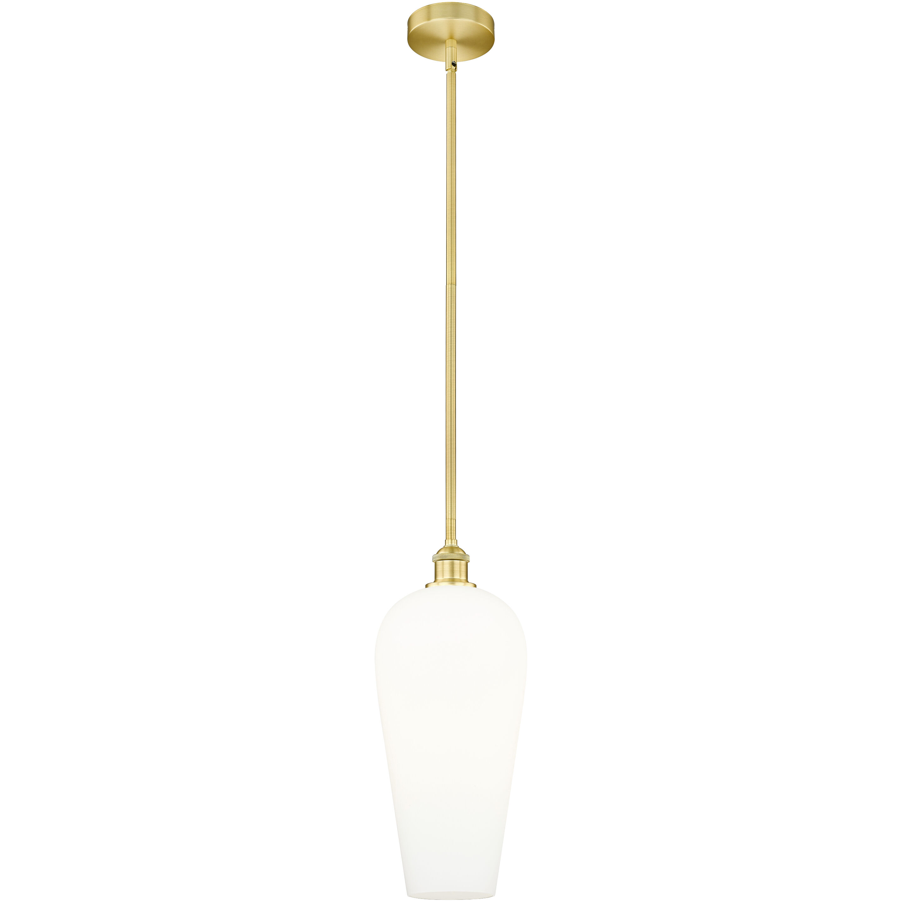 Edison Chelsea 1 Light 8 inch Satin Gold Mini Pendant Ceiling Light in White Glass