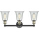 Hanover 3 Light 24.25 inch Black Antique Brass Bath Vanity Light Wall Light in Fishnet