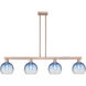 Brookhaven Globe Island Light Ceiling Light in Antique Copper, Sapphire Blue Glass