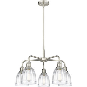Brookfield 5 Light 23.75 inch Satin Nickel and Clear Chandelier Ceiling Light