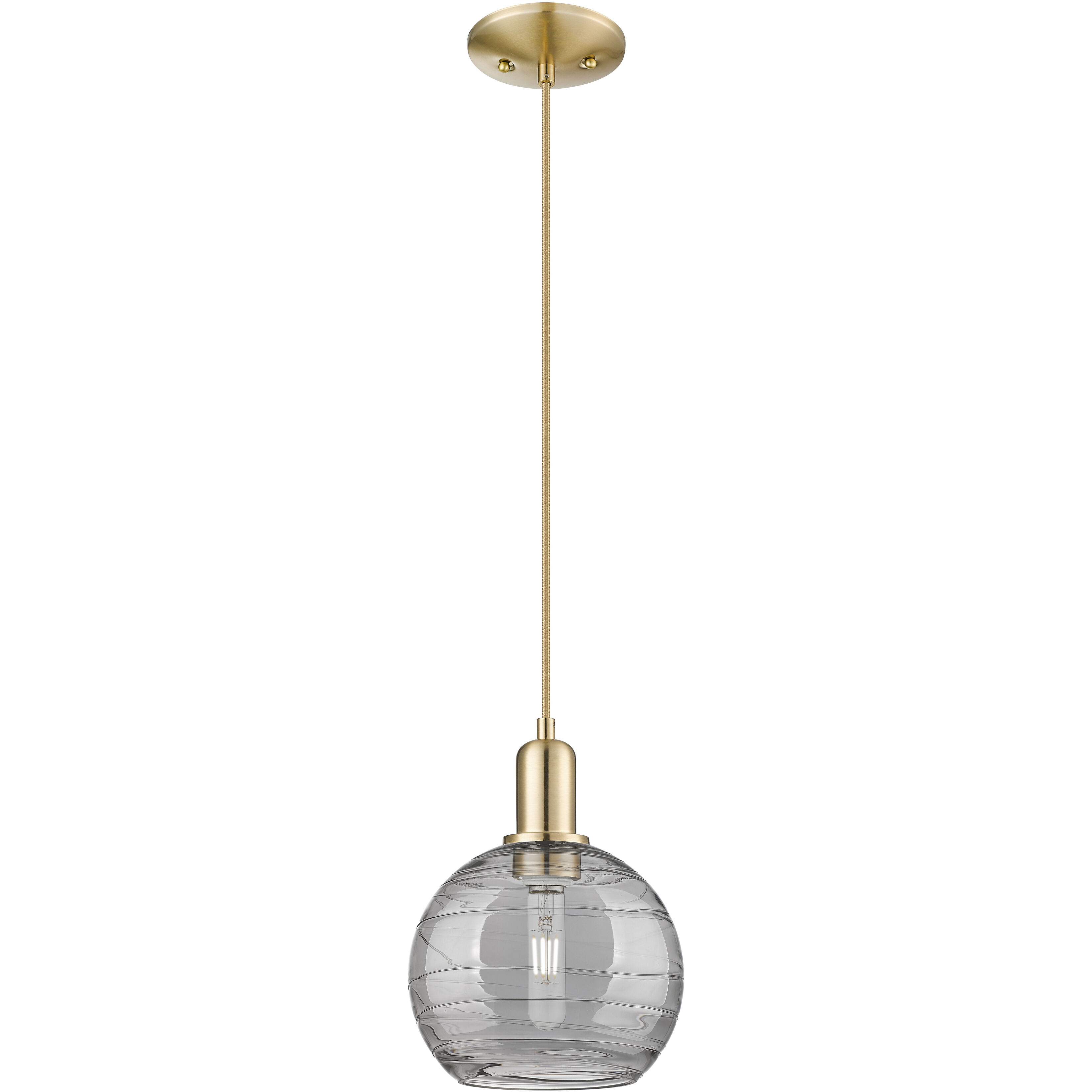 Arcadia Athens Deco Swirl 1 Light 8 inch Champagne Bronze Mini Pendant Ceiling Light