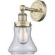 Bellmont Sconce Wall Light in Antique Brass, Clear