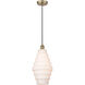 Edison Cascade LED 8.25 inch Antique Brass Mini Pendant Ceiling Light in White
