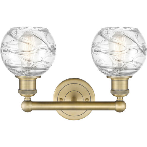 Athens Deco Swirl 2 Light 15 inch Brushed Brass and Clear Deco Swirl Bath Vanity Light Wall Light