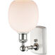 Ballston Belfast LED 6 inch White and Polished Chrome Sconce Wall Light in Matte White Glass, Ballston