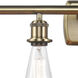 Ballston Bare Bulb 4 Light 36 inch Antique Brass Bath Vanity Light Wall Light in Incandescent, No Shade, Ballston