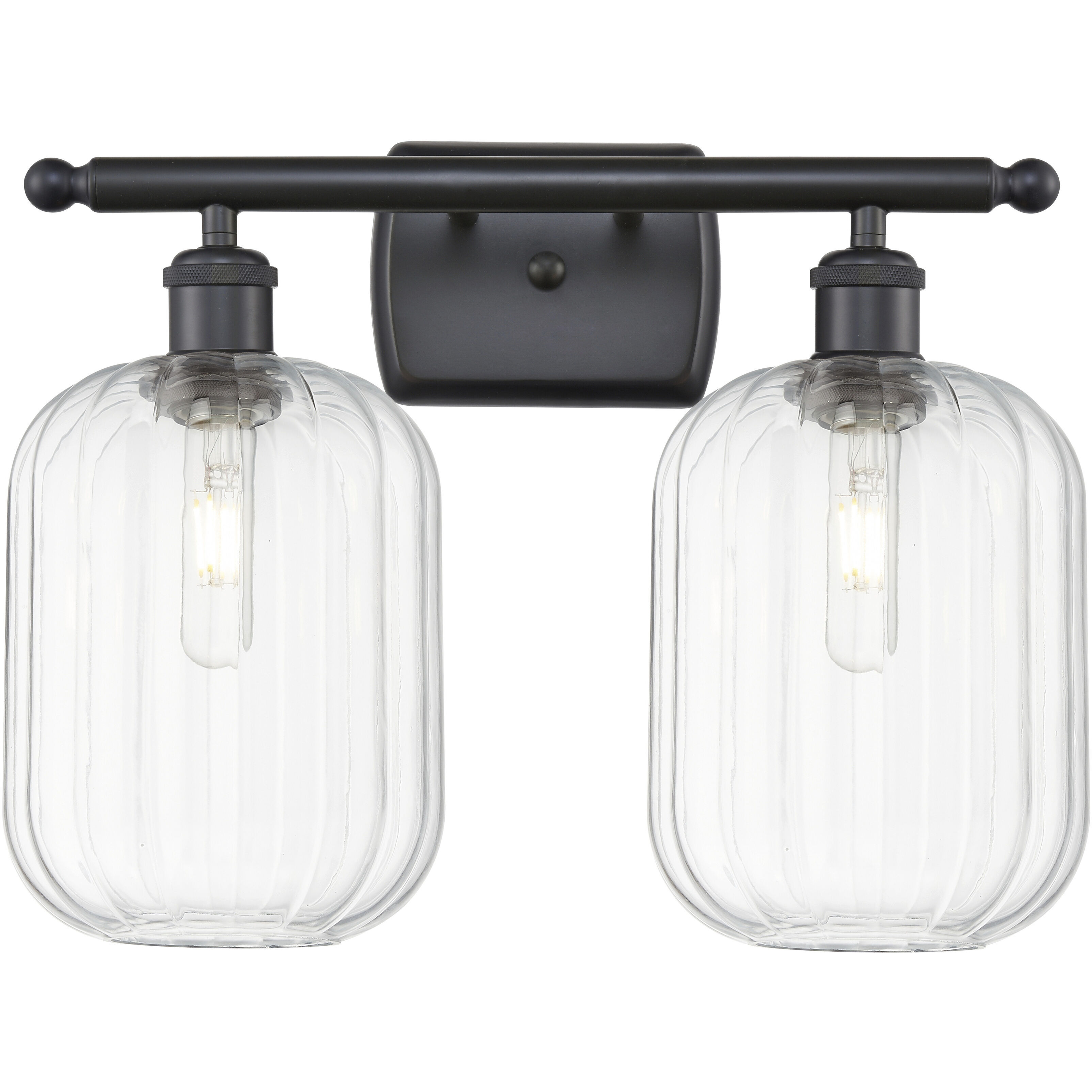 Ballston Preston 2 Light 16.75 inch Matte Black Bath Vanity Light Wall Light in Clear