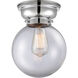 Aditi Large Beacon 1 Light 8 inch Polished Chrome Flush Mount Ceiling Light in Clear Glass, Aditi