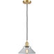 Ballston Orwell 1 Light 8 inch Satin Gold Mini Pendant Ceiling Light in Clear Glass, Ballston