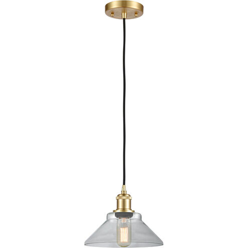 Ballston Orwell 1 Light 8 inch Satin Gold Mini Pendant Ceiling Light in Clear Glass, Ballston