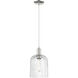 Downtown Urban Bridal Veil 1 Light 8 inch Polished Nickel Mini Pendant Ceiling Light in Clear