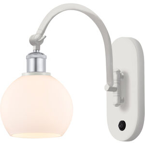 Ballston Athens LED 6 inch White and Polished Chrome Sconce Wall Light in Matte White Glass