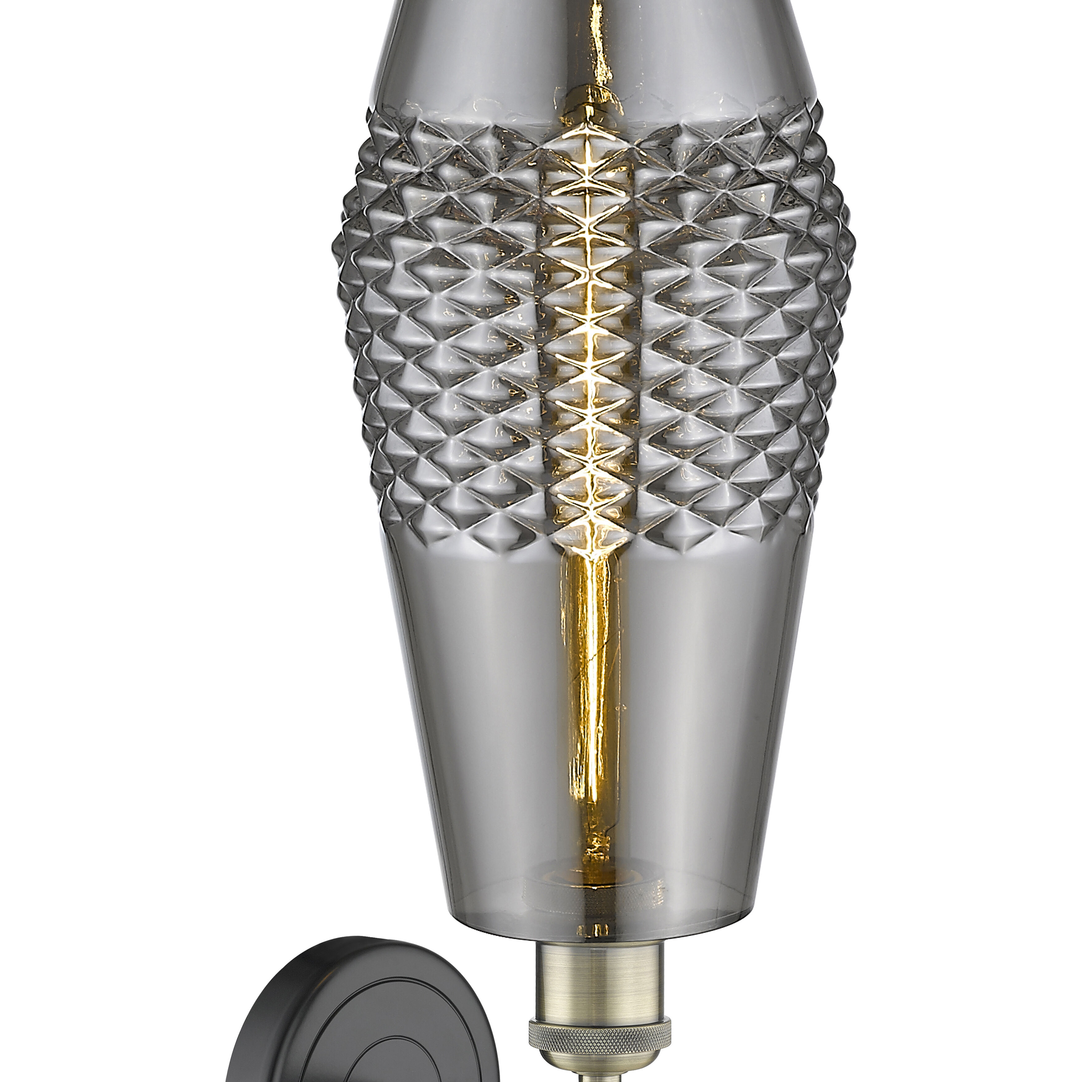 Windham Sconce Wall Light in Black Antique Brass