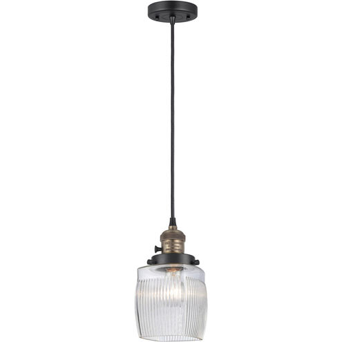 Franklin Restoration Colton 1 Light 6 inch Black Antique Brass Mini Pendant Ceiling Light