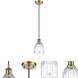 Ballston Brookfield LED 5.75 inch Antique Brass Mini Pendant Ceiling Light in Clear Glass, Black Textured, Ballston