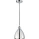 Edison Dome 1 Light 8 inch Polished Chrome Mini Pendant Ceiling Light