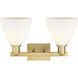 Arcadia Bristol 2 Light 19 inch Brushed Brass Bath Vanity Light Wall Light