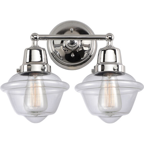 Aditi Small Oxford 2 Light 15.5 inch Polished Chrome Bath Vanity Light Wall Light, Aditi