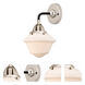 Nouveau 2 Small Oxford 1 Light 8 inch Black Polished Nickel Sconce Wall Light in Matte White Glass