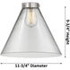 Franklin Restoration X-Large Cone LED 12 inch Black Antique Brass Mini Pendant Ceiling Light in Plated Smoke Glass