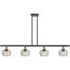 Ballston Fenton LED 48 inch Black Antique Brass Island Light Ceiling Light in Clear Glass, Ballston