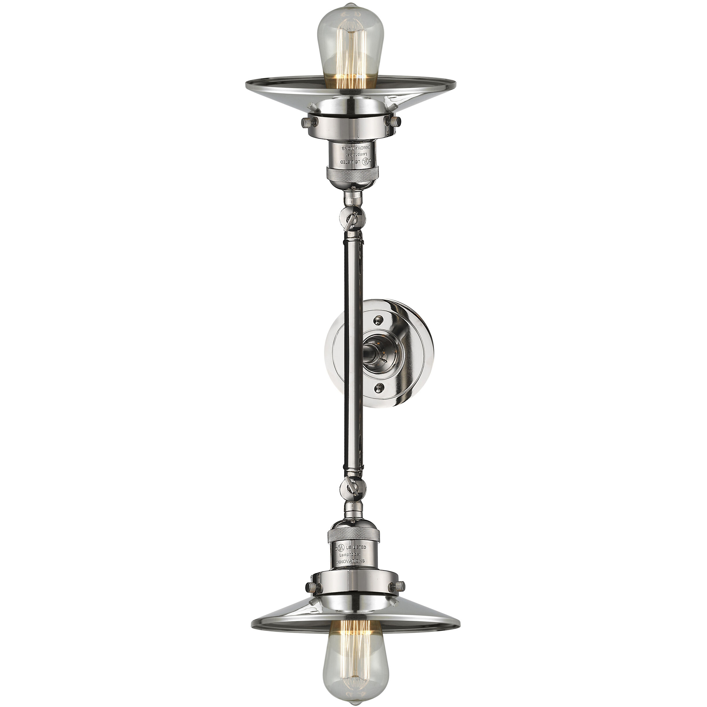 Franklin Restoration Railroad 2 Light 18 inch Polished Nickel Bath Vanity Light Wall Light, Franklin Restoration