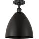 Edison Metal Bristol 1 Light 12 inch Matte Black Semi-Flush Mount Ceiling Light