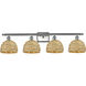 Woven Rattan 4 Light 38.00 inch Bathroom Vanity Light