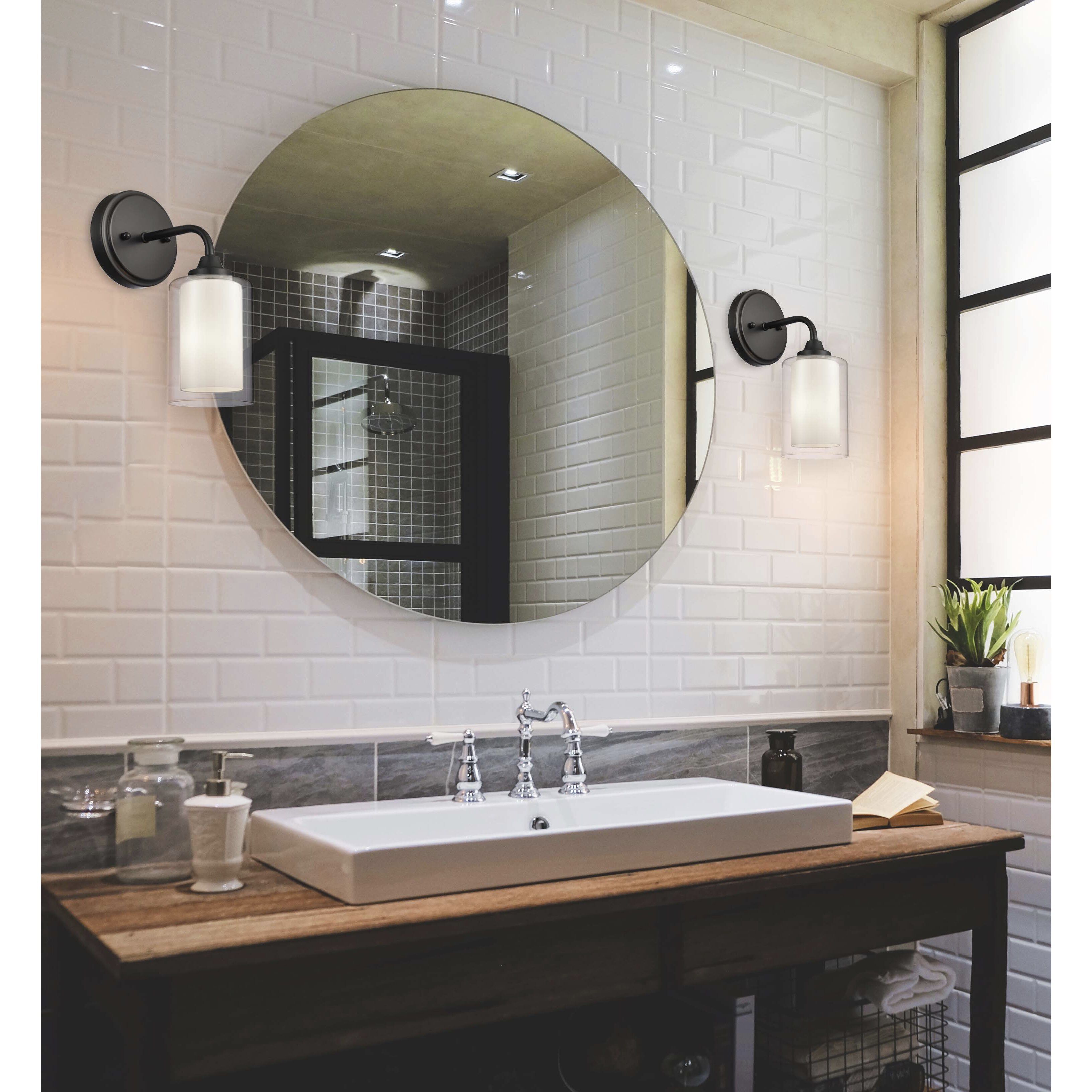 Auralume Fairbank LED 5 inch Matte Black Bath Vanity Light Wall Light