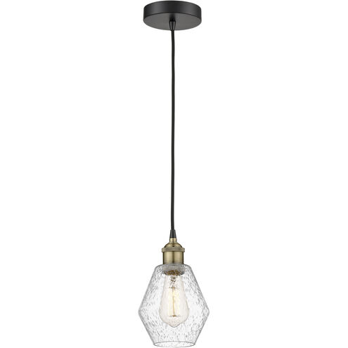 Cindyrella 1 Light 6 inch Black Antique Brass Mini Pendant Ceiling Light in Seedy Glass