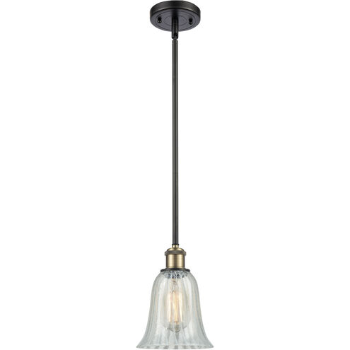 Ballston Hanover LED 6.25 inch Black Antique Brass Pendant Ceiling Light in Mouchette Glass, Ballston