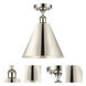 Ballston Cone 1 Light 12 inch Polished Nickel Semi-Flush Mount Ceiling Light