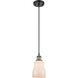 Ballston Ellery LED 5 inch Black Antique Brass Mini Pendant Ceiling Light in White Glass, Ballston