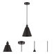 Edison Cone 1 Light 8 inch Matte Black Mini Pendant Ceiling Light