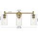 Downtown Urban Crown Point 3 Light 23.88 inch Matte Black Bath Vanity Light Wall Light in Seedy