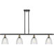Ballston Castile 4 Light 48 inch Black Antique Brass Island Light Ceiling Light in Clear Glass, Ballston