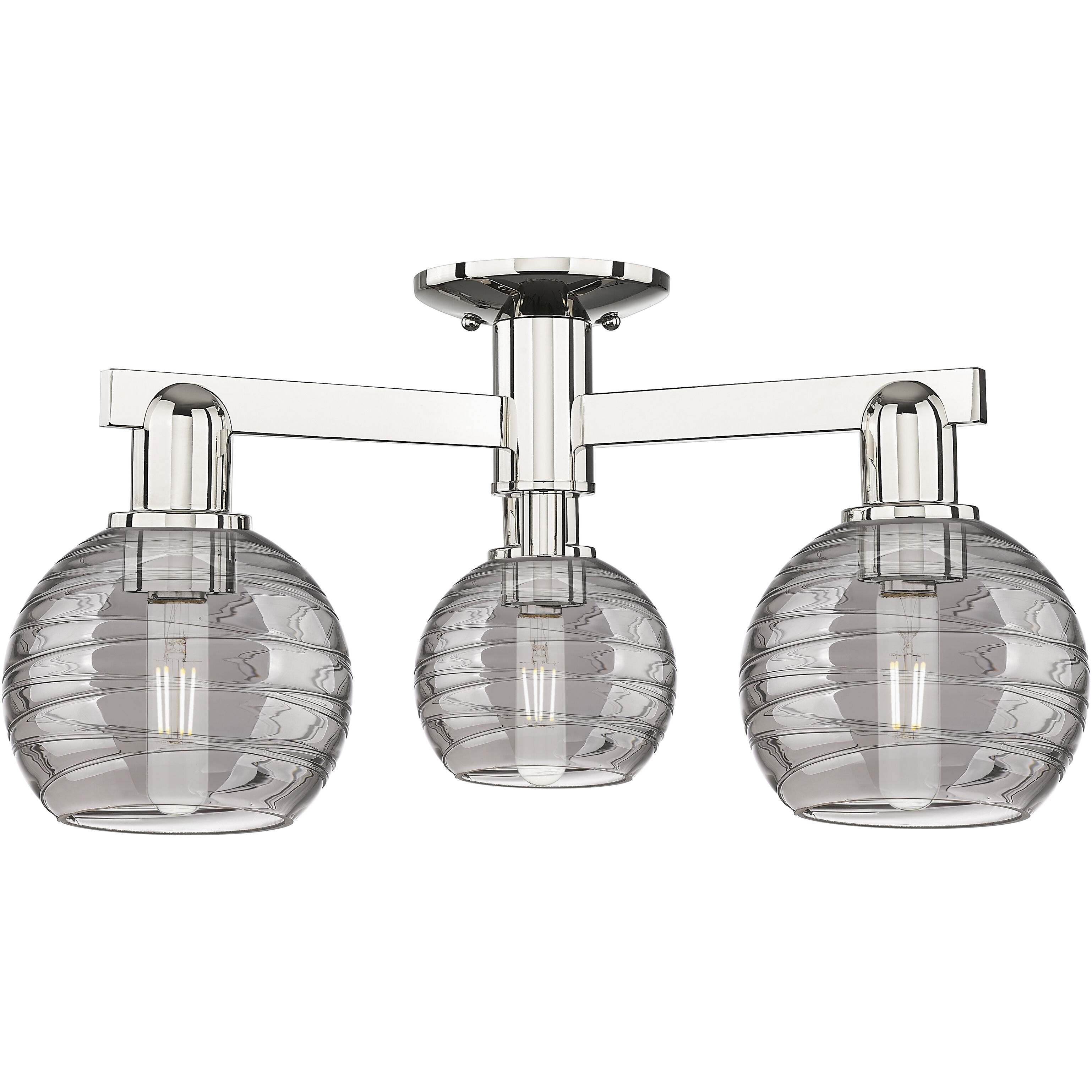 Athens Deco Swirl 3 Light 23.25 inch Semi-Flush Mount