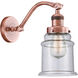 Franklin Restoration Canton LED 7 inch Antique Copper Sconce Wall Light in Seedy Glass, Franklin Restoration
