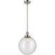 Franklin Restoration Beacon 1 Light 12 inch Polished Nickel Mini Pendant Ceiling Light in Incandescent, Seedy, Franklin Restoration
