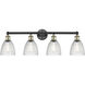 Castile 4 Light 33 inch Black Antique Brass and Clear Bath Vanity Light Wall Light