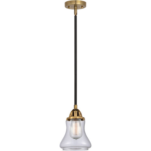 Nouveau 2 Bellmont LED 6 inch Black Antique Brass and Matte Black Mini Pendant Ceiling Light in Clear Glass
